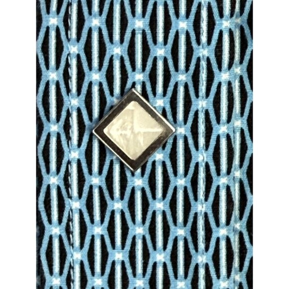 PANHANDLE SLIM‎ Western Shirt Blue w/ Black Geo Print Pearl Snap Pockets Sz XXL - Picture 4 of 8